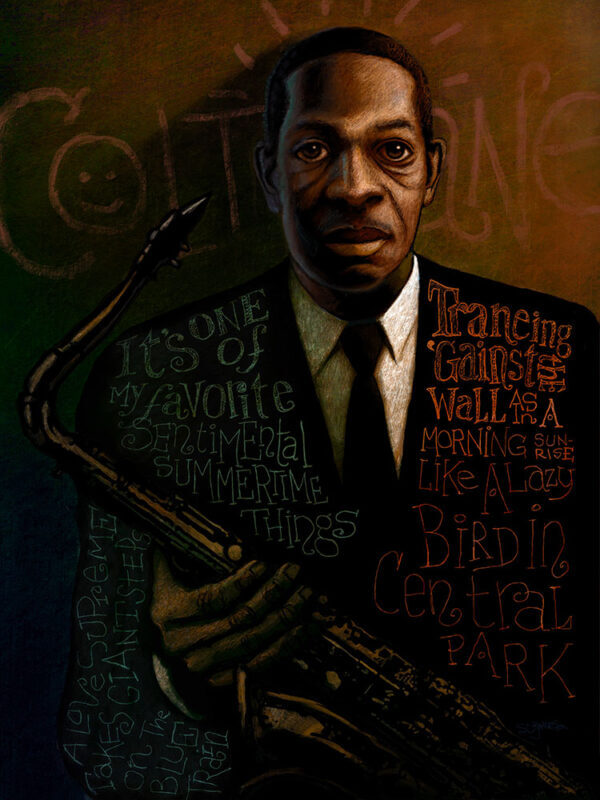 An artist representation of John Coltrane by S.C. James