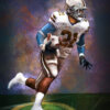 Digital Painting of Football player running with a pig by S.C. James