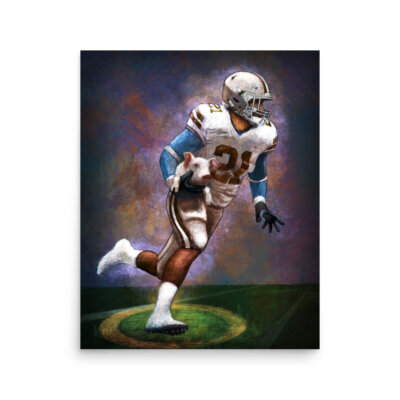 Football player running with pig - Image 5