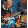Muddy Waters portrait art in a cubist style by S.C. James