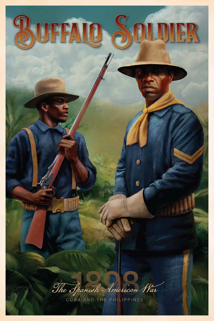 Buffalo Soldier Spanish-American War Poster by S.C.James