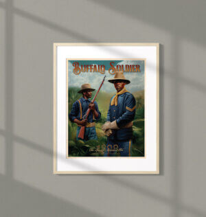 Buffalo Soldier Spanish-American War Poster by S.C.James with mat