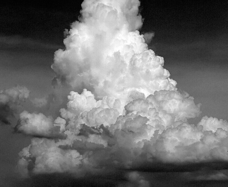 clouds in black and white
