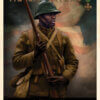 Vintage style poster illustration of a Harlem Hellfighter by S.C. James