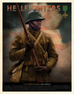Vintage style poster illustration of a Harlem Hellfighter by S.C. James