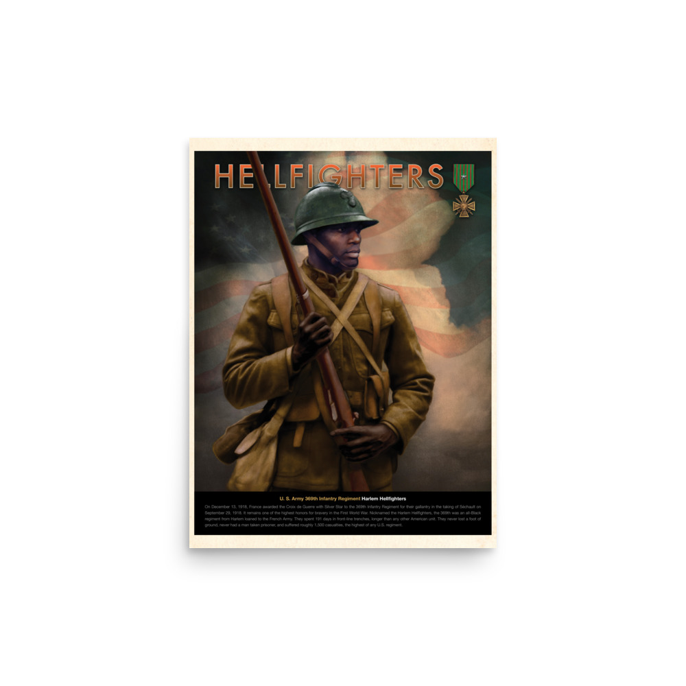 Harlem Hellfighters Séchault vintage-style poster 2 Harlem Hellfighters Séchault vintage-style poster - Image 2