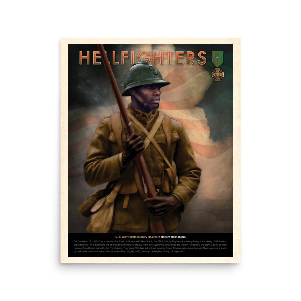 Harlem Hellfighters Séchault vintage-style poster 3 Harlem Hellfighters Séchault vintage-style poster - Image 3