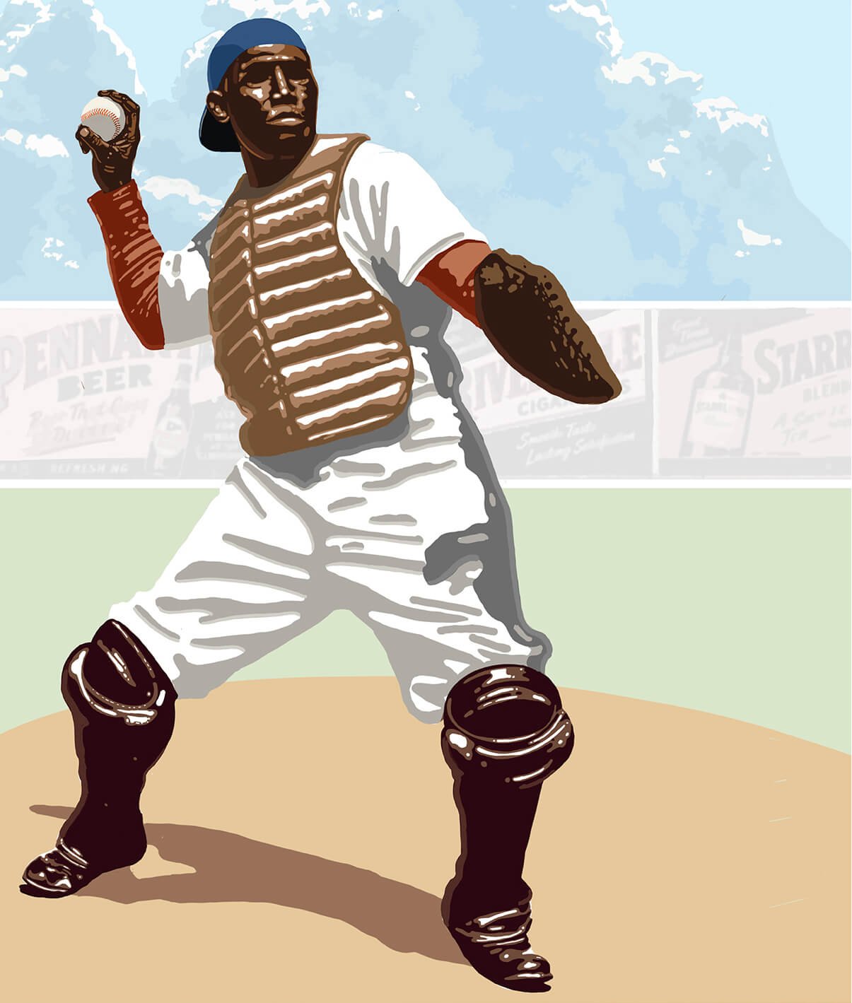 Vintage style poster of Negro League Player by S. C. James