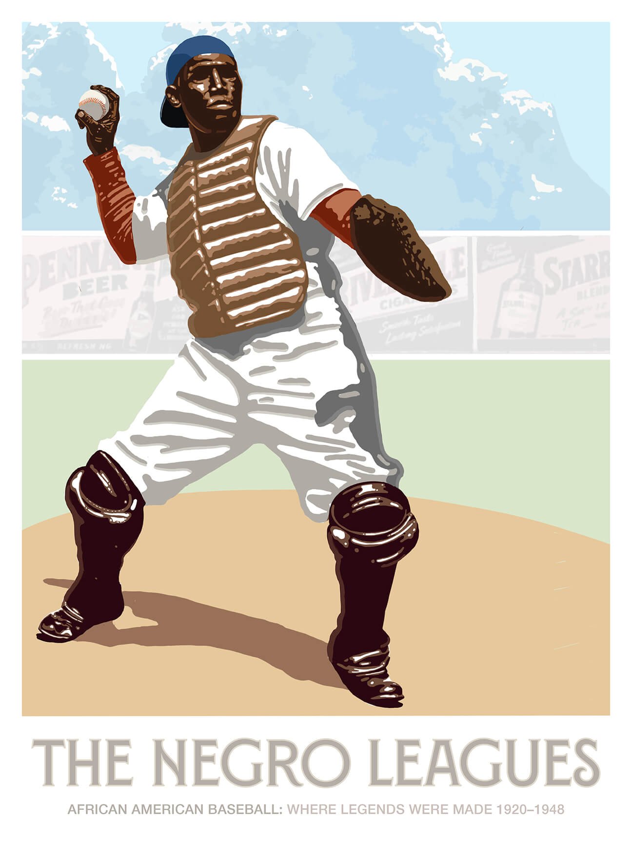 Negro Leagues Vintage-style Poster 1 Negro Leagues Vintage-style Poster of a ball player by S. C. James